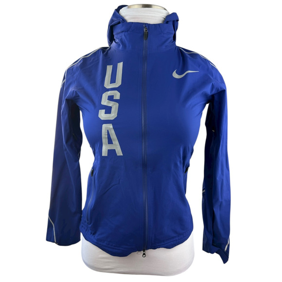 Nike Shield Jacket Hypershield Running Team USA Olympic Blue 807361-455 Small - Picture 2 of 16